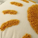Boho Decorative Throw Pillow Covers 12x20, Woven Tufted Sun Lumbar Pillow Covers with Tassels Modern Abstract Pillowcase for Sofa Bedroom Living Room Home Decor, Yellow