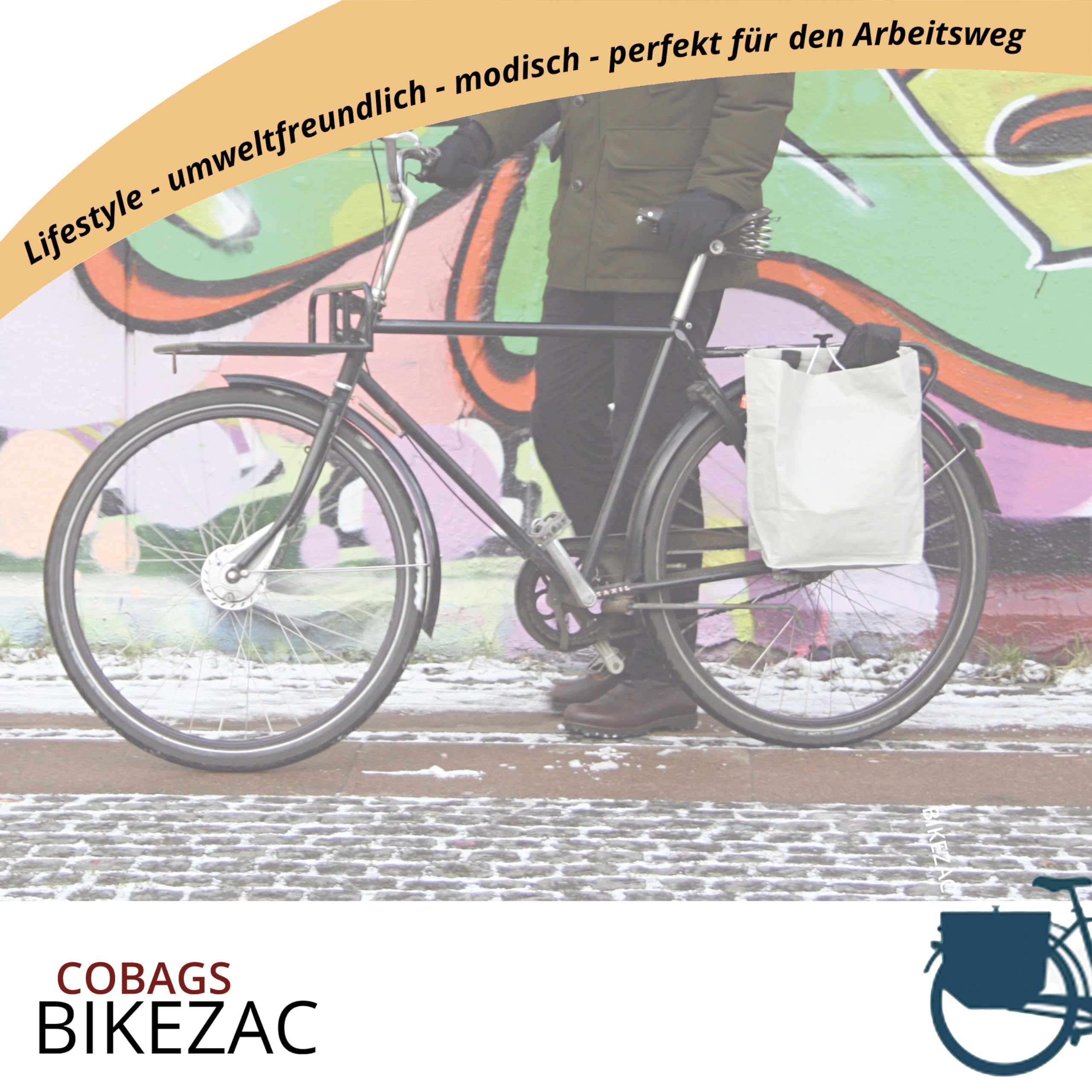 BikeZac 2.0 di COBAGS - Borsa per la spesa da bicicletta, clip-on, riutilizzabile, borsa per il carrello della spesa, riciclabile (Simply verde, 2 pezzi)