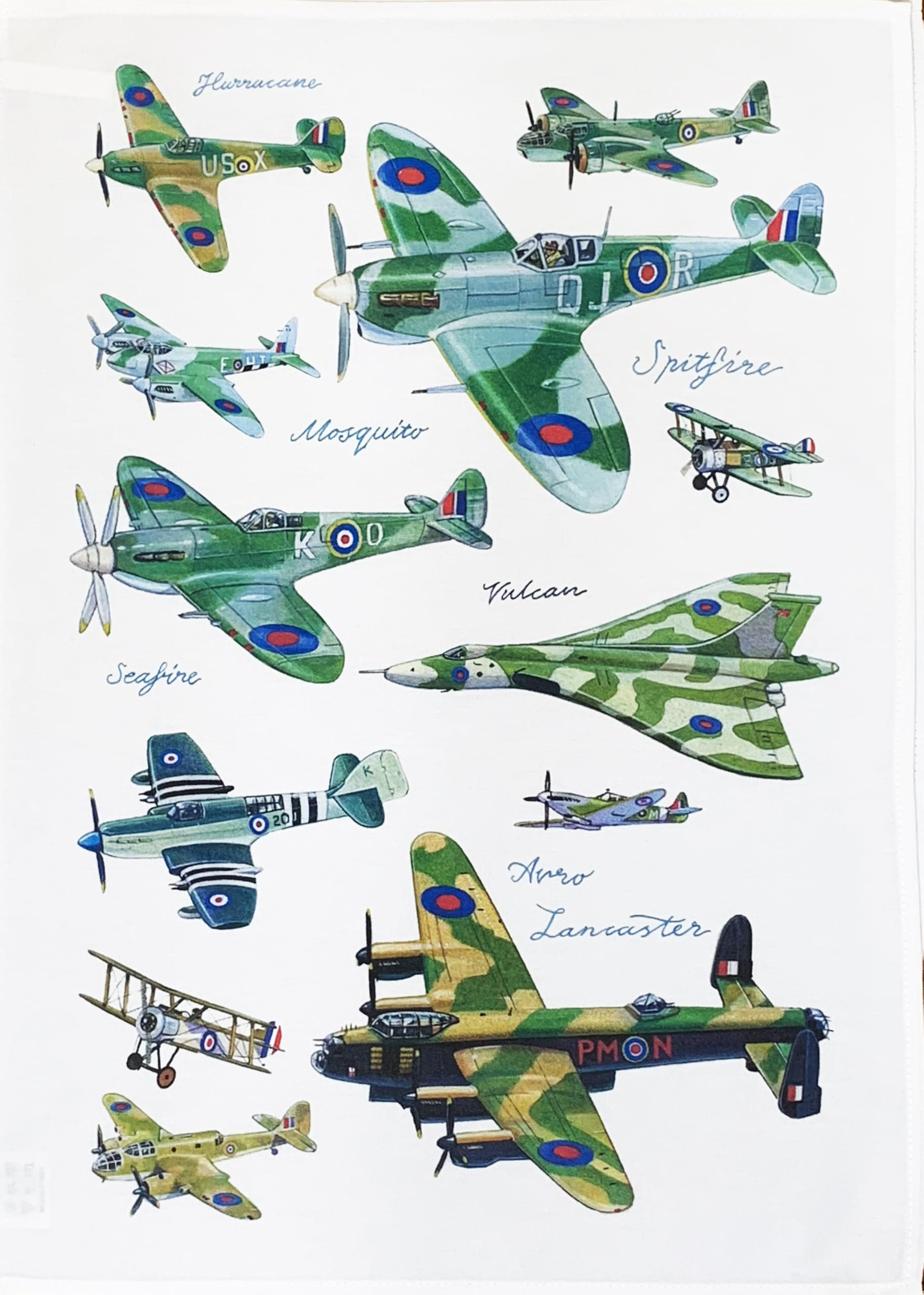 Half a Donkey Classic RAF Aircraft Large Cotton Tea Towel