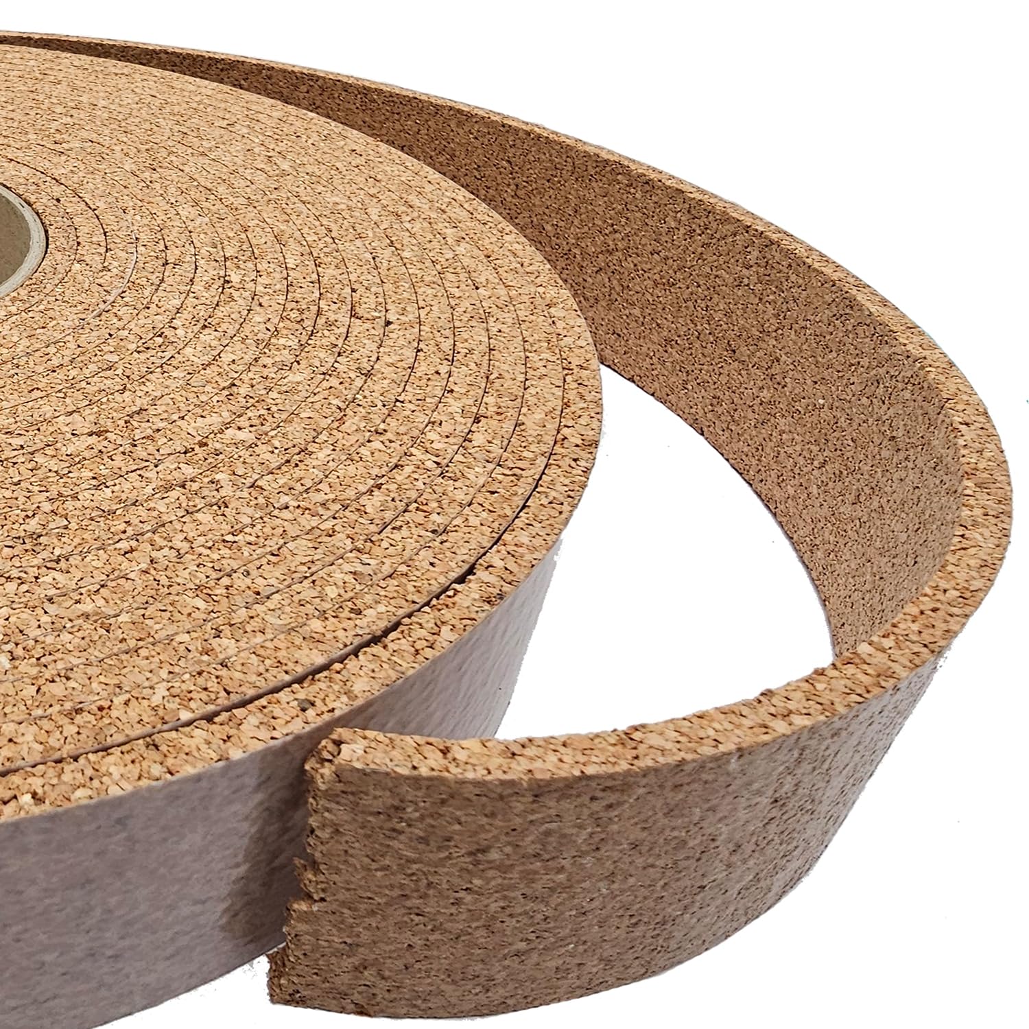 Cinta de sellado de corcho prensado natural, 50 mm x 5 mm, rollo de 10 m, aprox. 220 kg/m3, autoadhesiva por una cara