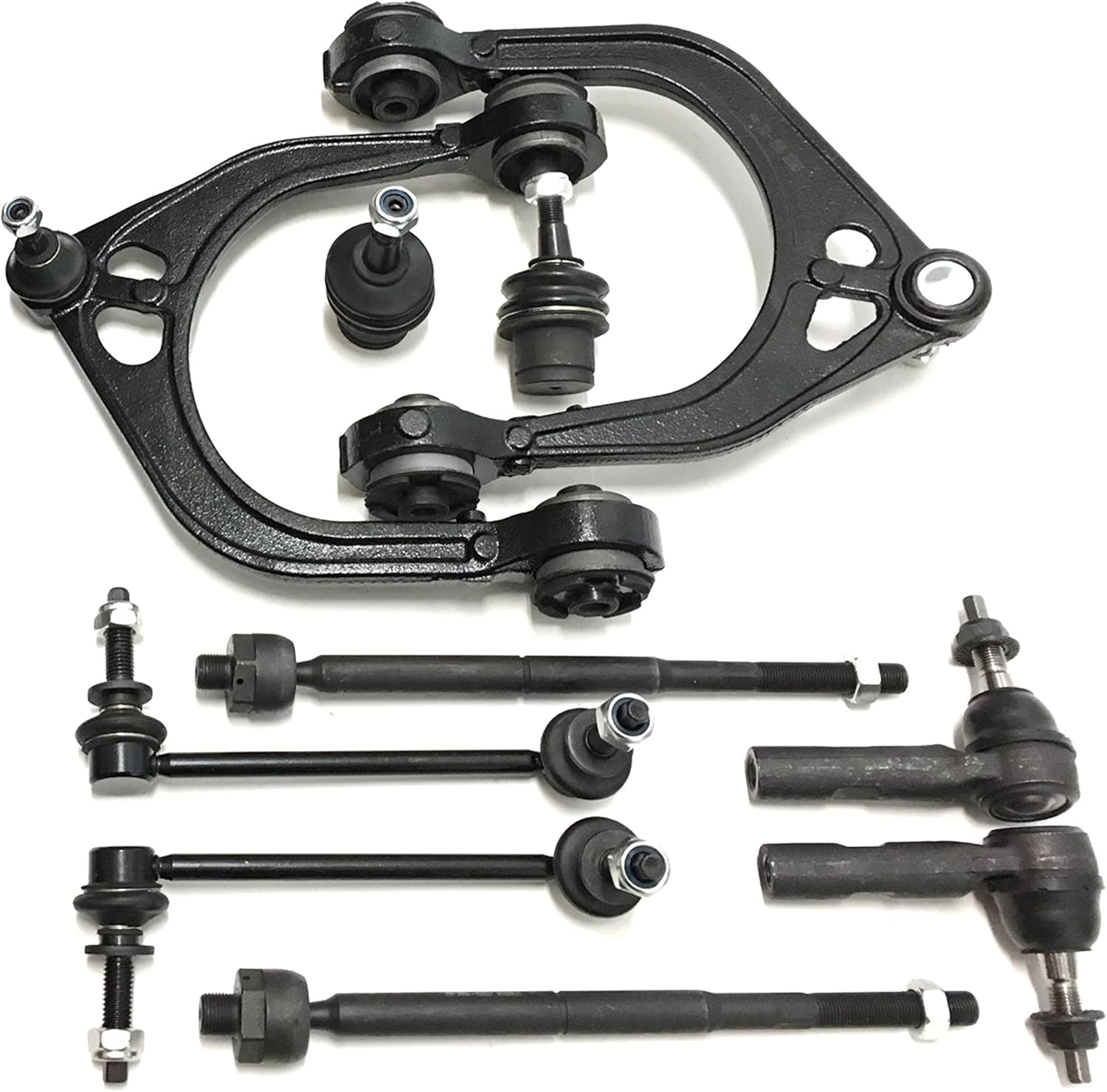 10 Pc Suspension Kit Control Arms, Tie Rods, Sway Bar Links, Ball Joints Compatible with 2005-2010 Chrysler 300 Dodge Charger RWD - PartsW