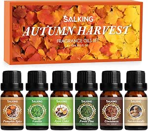 SALKING Autumn Fragrance Oils, Premium Fall Essential Oils Set for Diffuser
