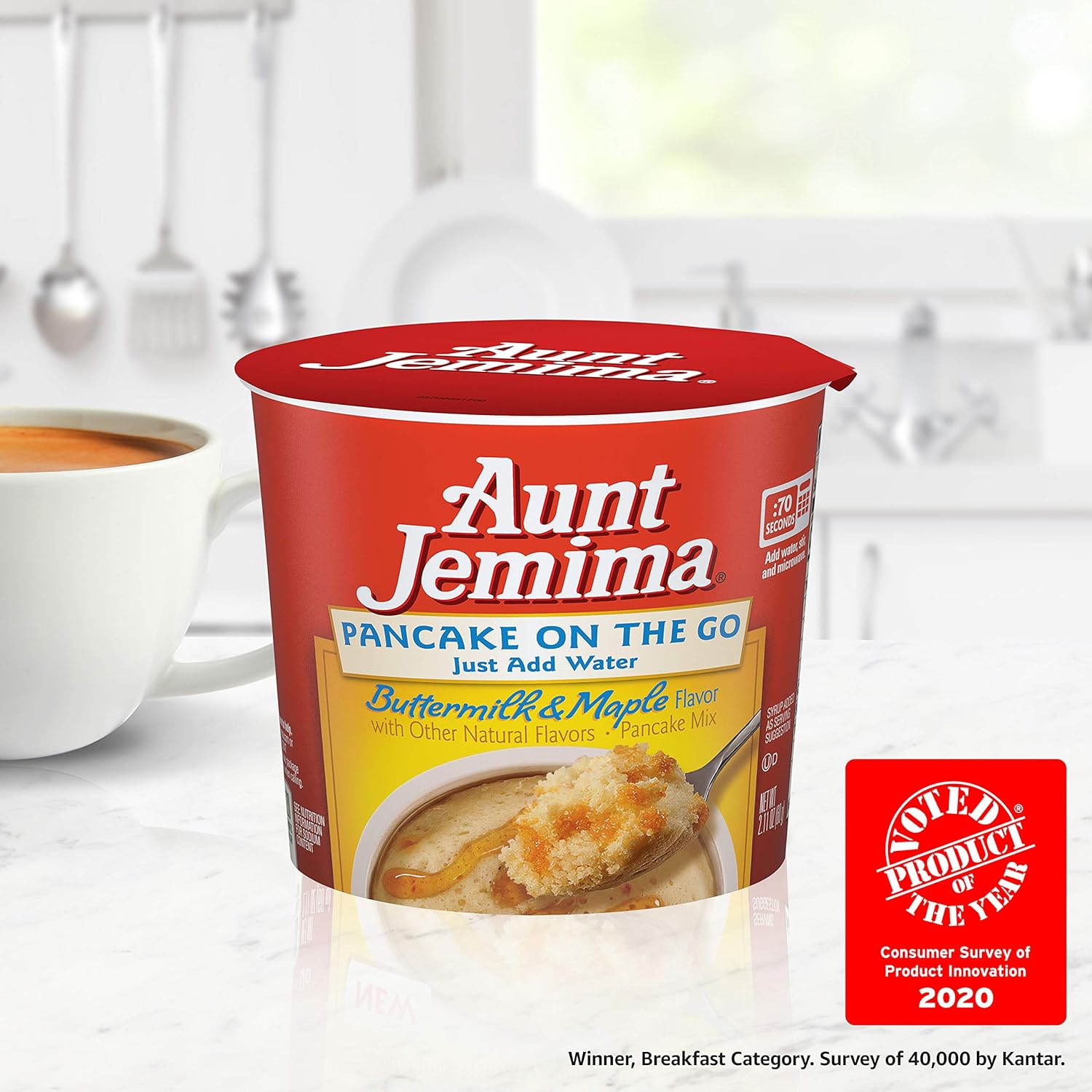 Aunt Jemima Buttermilk Maple Pancake Cup, (12 Pack) Packaging May Vary)