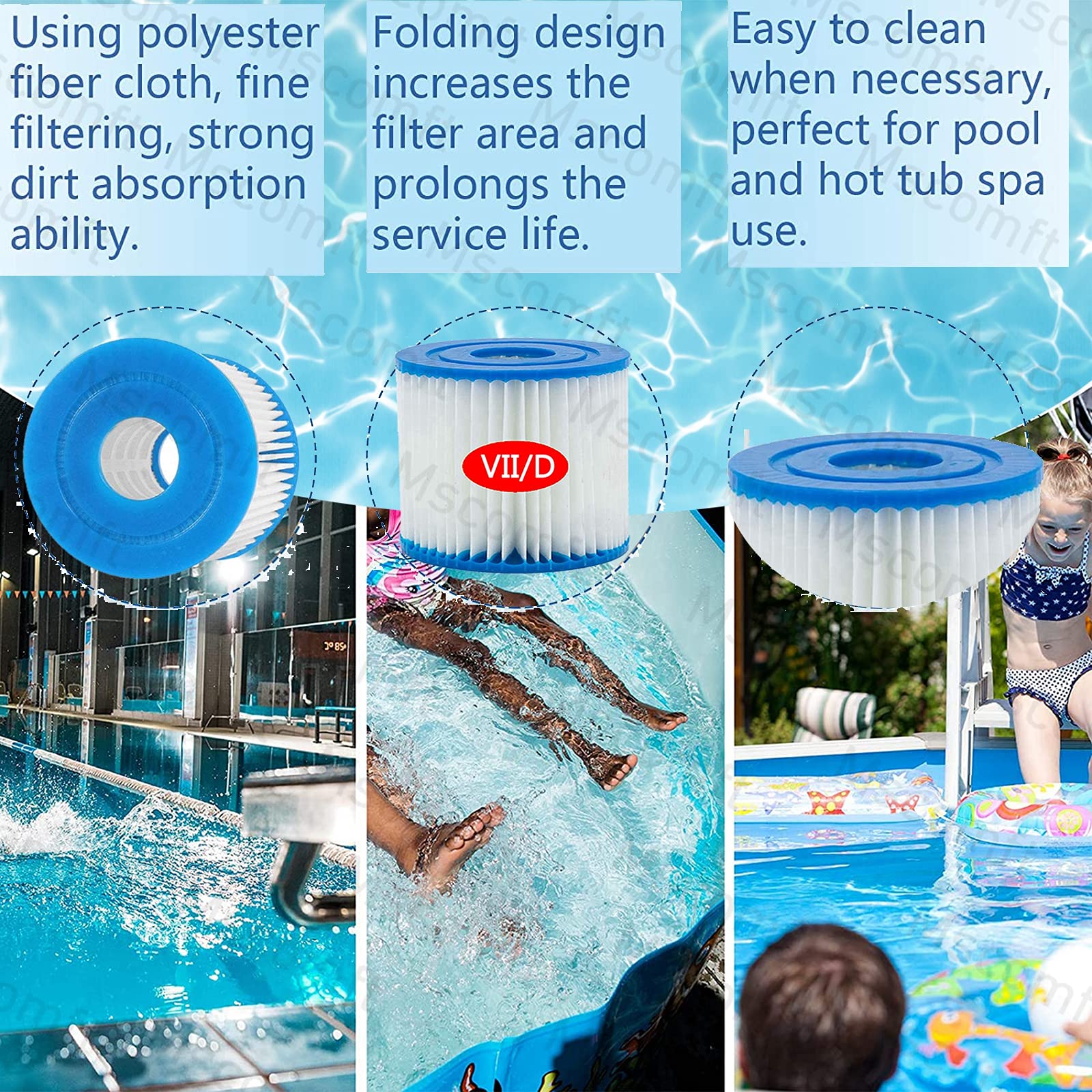 YANHUA Filterkartusche Type D Für Summer Waves Poolpumpen - 4 Zoll