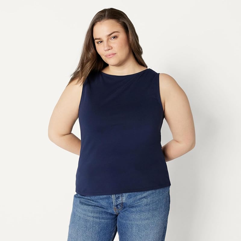 Amazon Essentials Women's Slim Fit Layering Tank, Navy, X-Large image 6