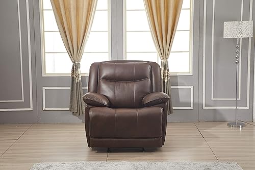 Miniatura 4 de Betsy Furniture Juego de sofá reclinable de cuero encuadernado 8006 (marrón, sofá+sofá biplaza + sillón reclinable)