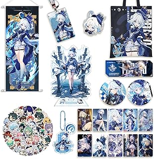 DIROLVON 原神 フリーナ グッズ 水神 福袋 セット バッジ アクリルスタンド 壁掛 誕生日 プレゼント 贈り物 (フリーナ)