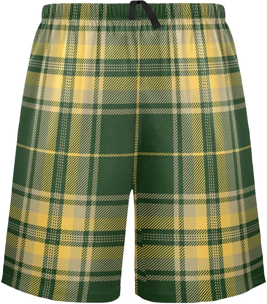 Big And Tall Sleep Shorts Men MoFiz Men's Cotton Plaid Pajama