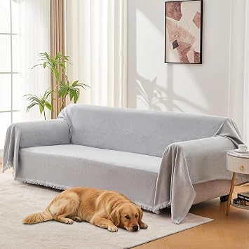 Sofa Cover for Washable Sectional L Shape, Light grey