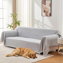 Sofa Cover for Washable Sectional L Shape, Light Grey
