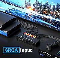 Vista 5 de Dingsun Convertidor AV a HDMI de 6 puertos, convertirá señales analógicas de entrada a una señal de salida digital, ajuste integrado 16: 9/4: 3