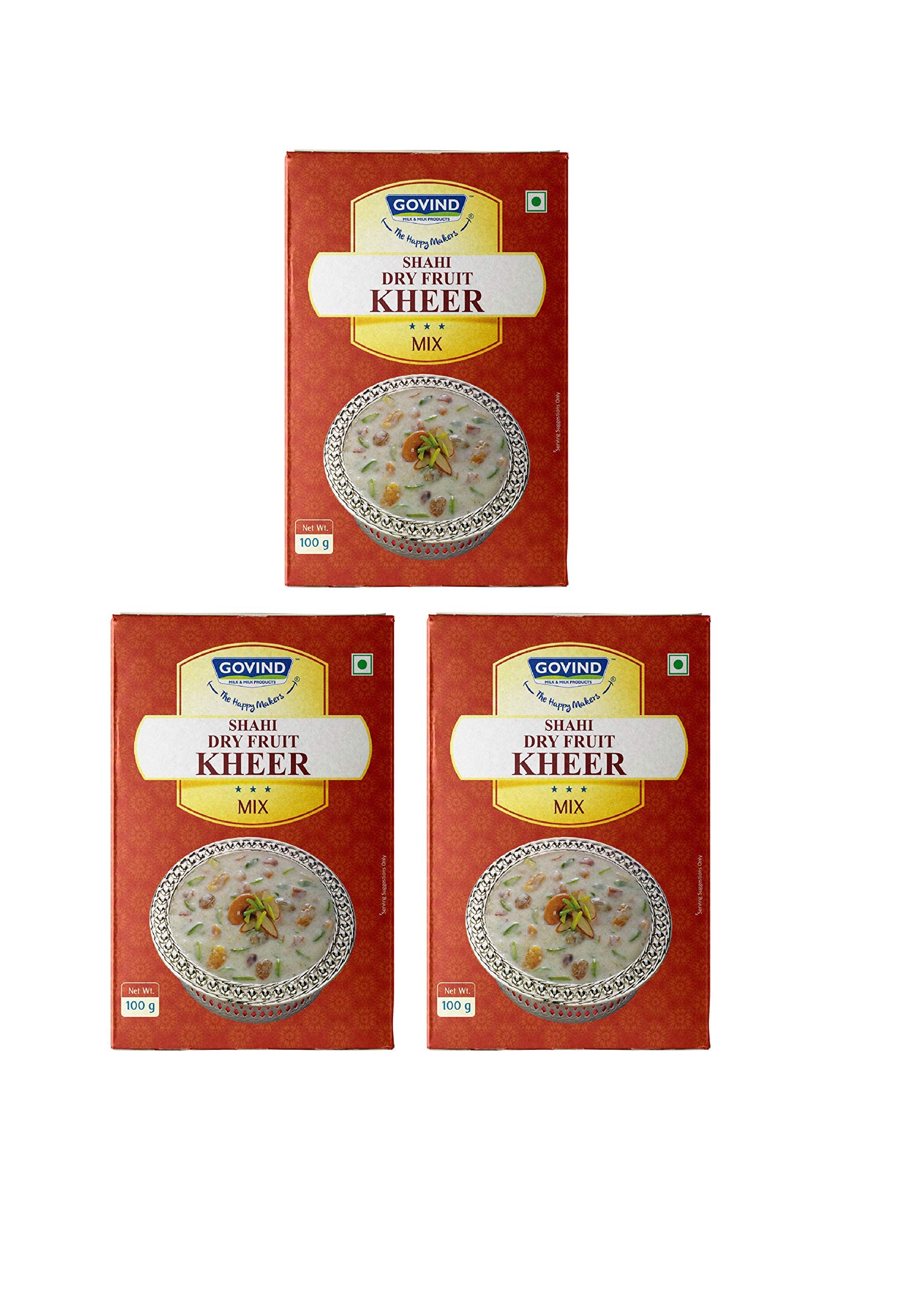 Govind Milk & Milk Products Pvt. Ltd. Govind Shahi Dry Fruit Kheer Instant Mix,Royal Dessert With Rich Dry Fruits,Perfectly Mixed Ingredients,100G Each(Pack Of 3).-picture-19
