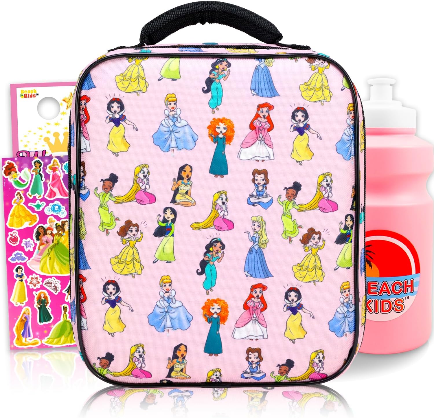 Disney Princess Lunch Bag for Girls Bundle w/Insulated Lunchbox + More