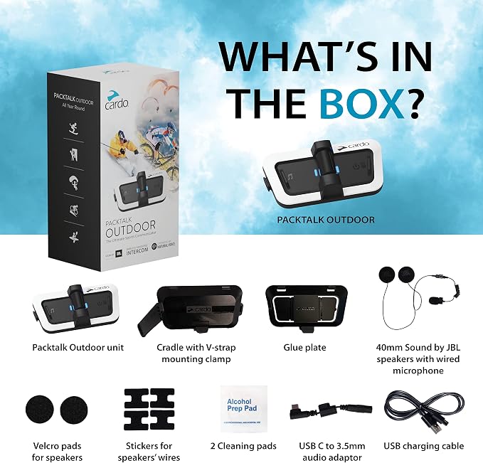 Intercomunicador Cardo Packtalk Outdoor Blanco miniatura 7