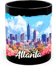 Atlanta Georgia Ceramic Coffee Mug 11oz ATL Skyline Peach State - Tea Coffee Mug with Comfortable Grip - Unique Fun Gift Cup for Office or Home - Vibrant Long-Lasting Print ID45211