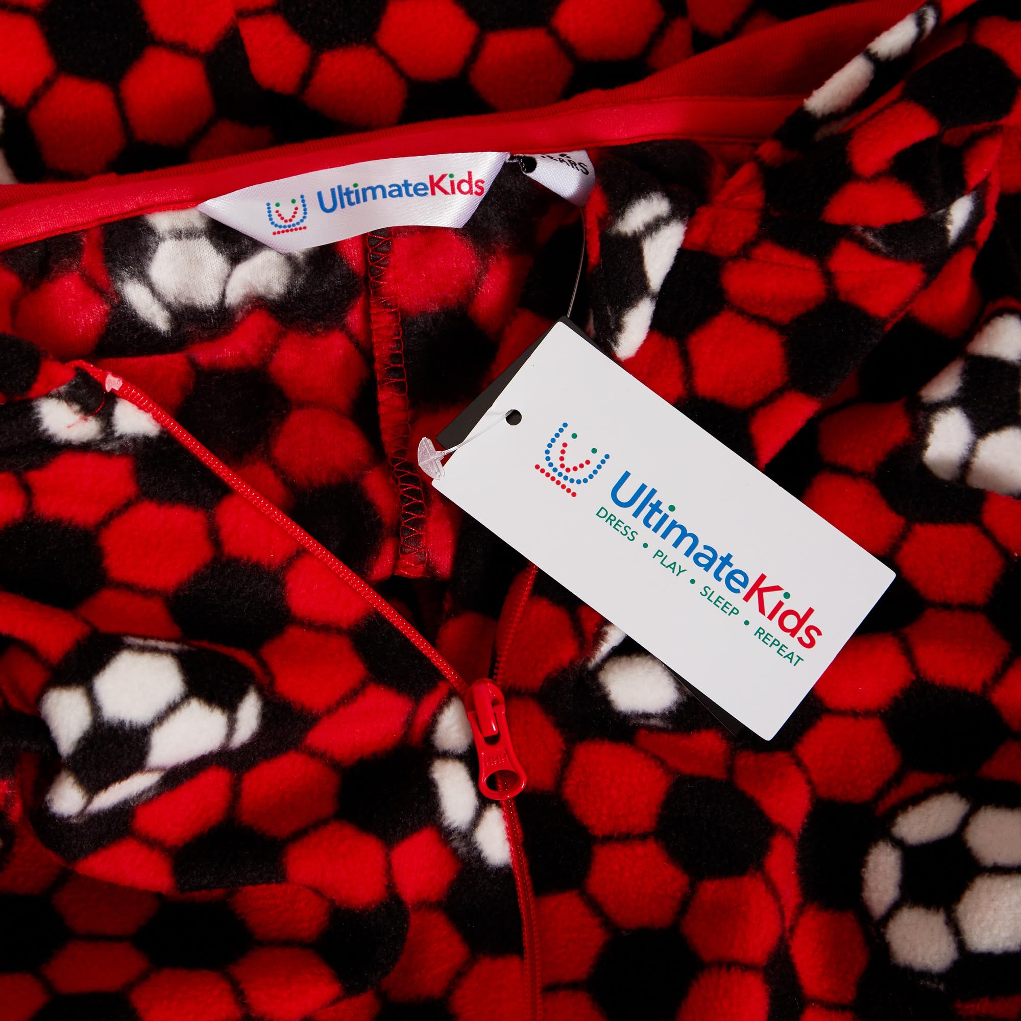 Pijama de forro polar para niños y niñas, color rojo y azul