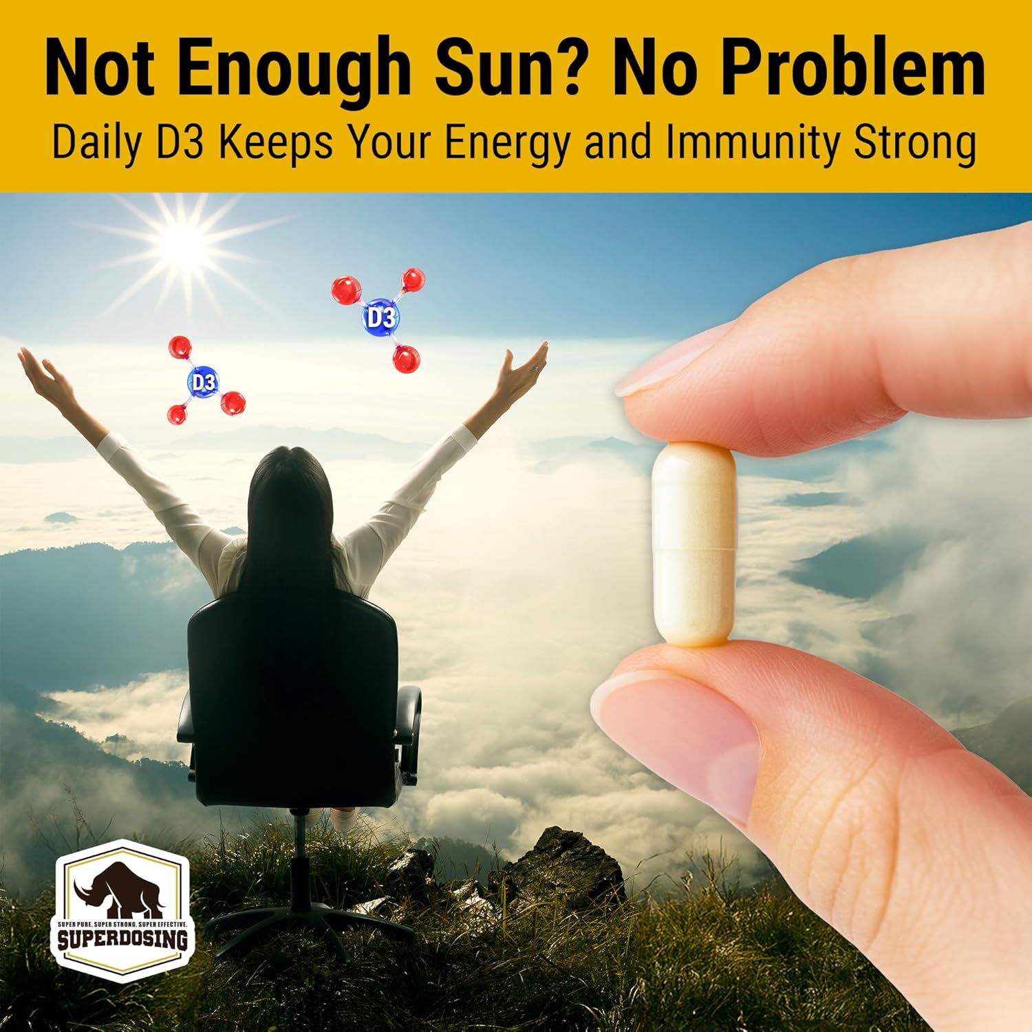 Best Value, Max Strength 10,000 iu Vitamin D3 and 1500 mcg Vitamin K2 Supplements 3 Bottle Pack. D3K2 Vitamins and Supplements for The Health. D3-K2 MK4 Capsules, Best K2D3 Vitamin for Immune System