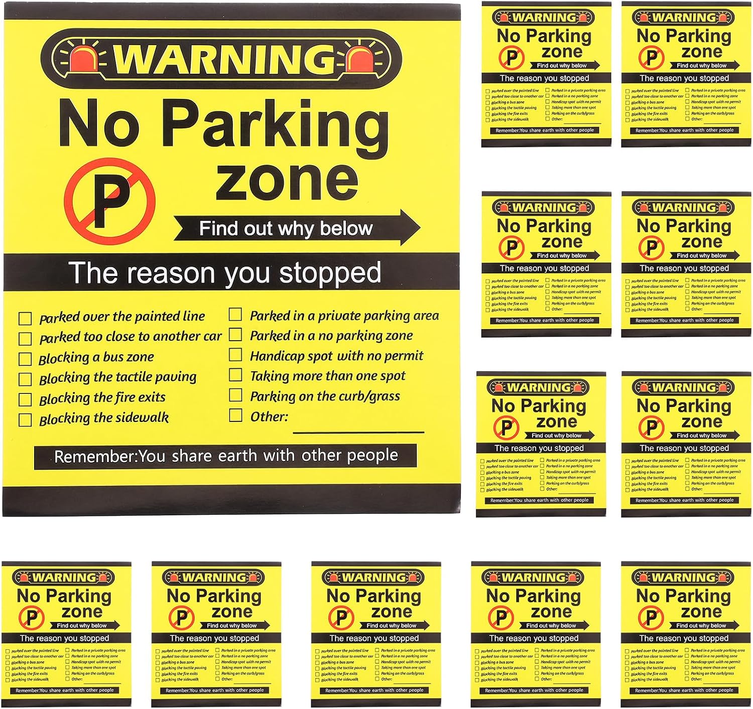 200 Sheets No Parking Sticker Set Adhesive Warning Labels for Cautioning Unauthorized Parking Sturdy Weather Resistant Stickers