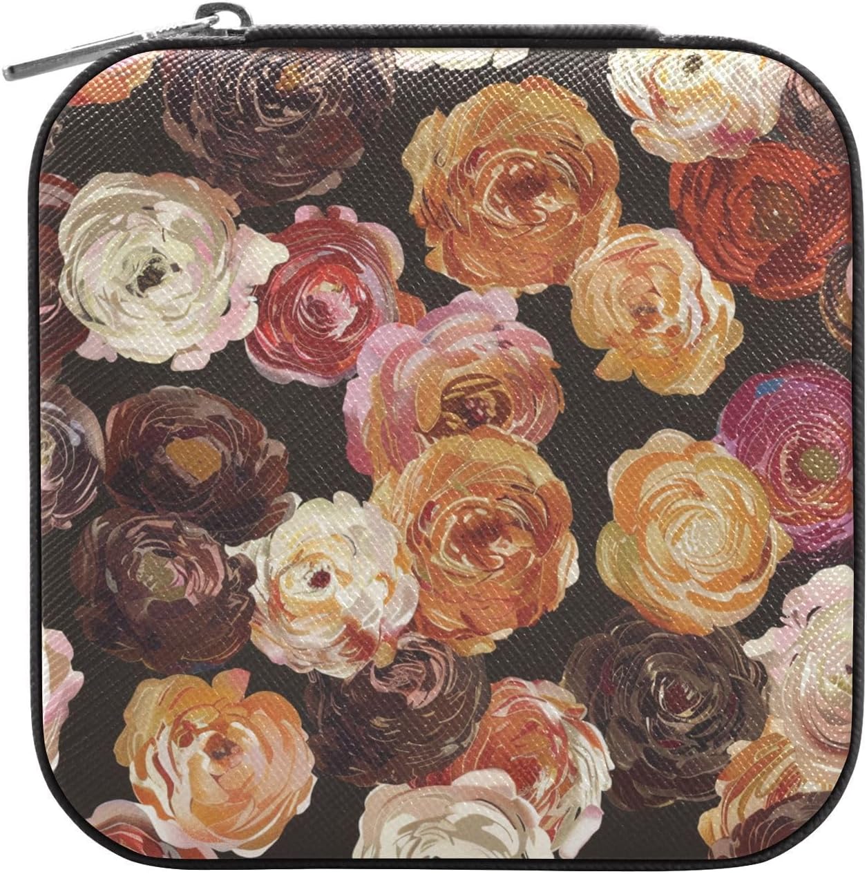 Love Floral Anime Chocolate Jewelry box Travel Jewelry Case Organizer Portable for Women