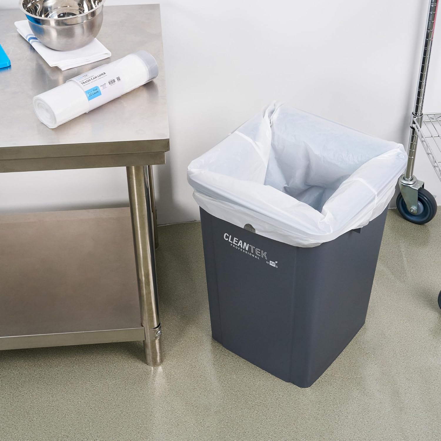 Restaurantware 23 gal White Plastic Trash Can Liner, 200 Pack