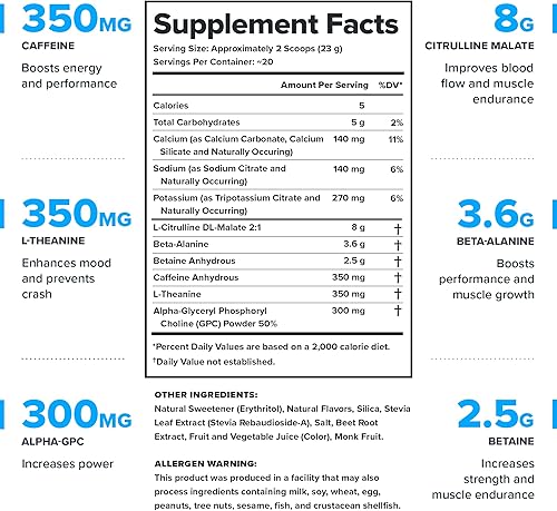 Vista 20 de LEGION - Bebida preentrenamiento de óxido nítrico natural para aumentar la energía, sin creatina, endulzada naturalmente, beta alanina, citrulina
