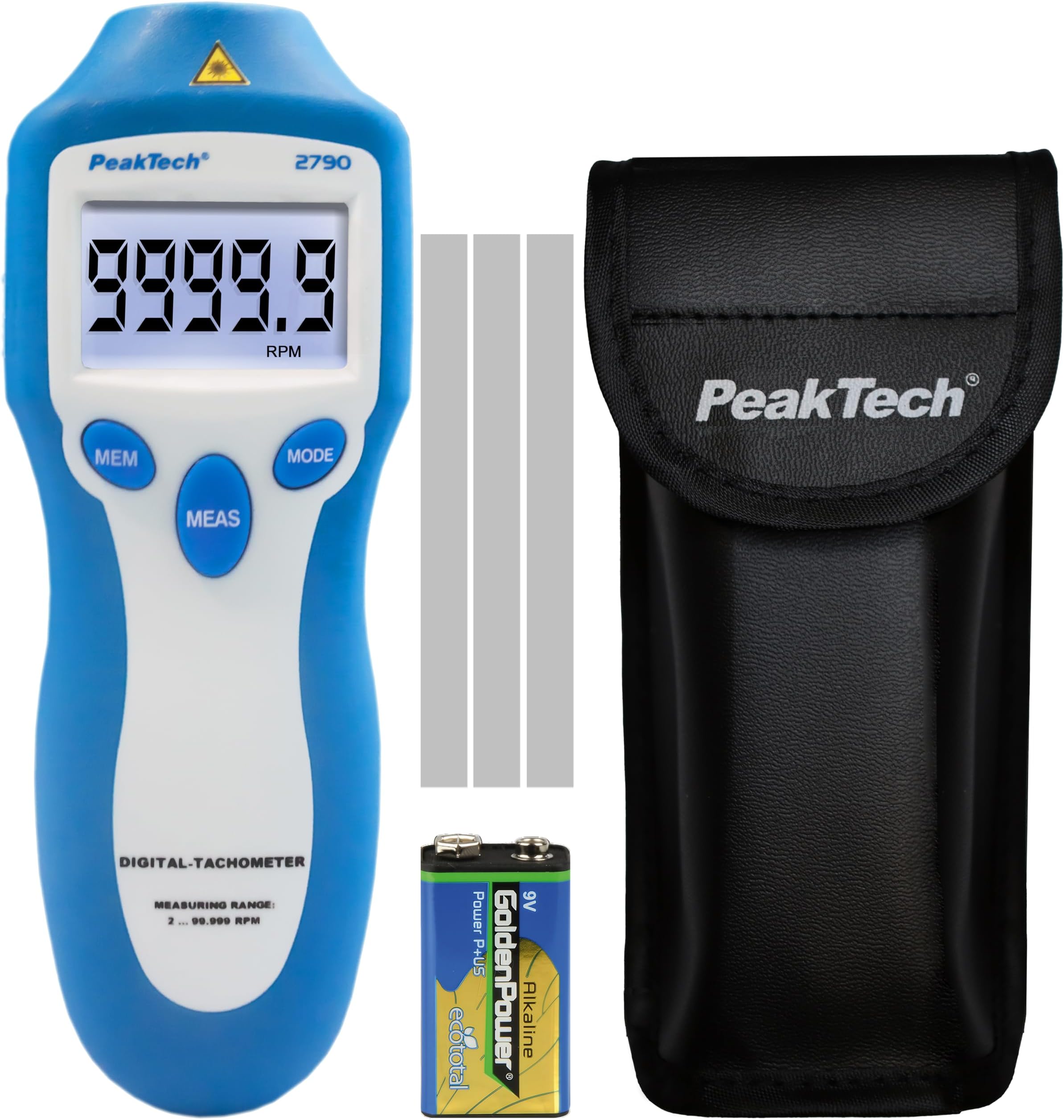 P 2790 RPM Meter with AA8 Laser 2 to 100 RPM, Non-Contact