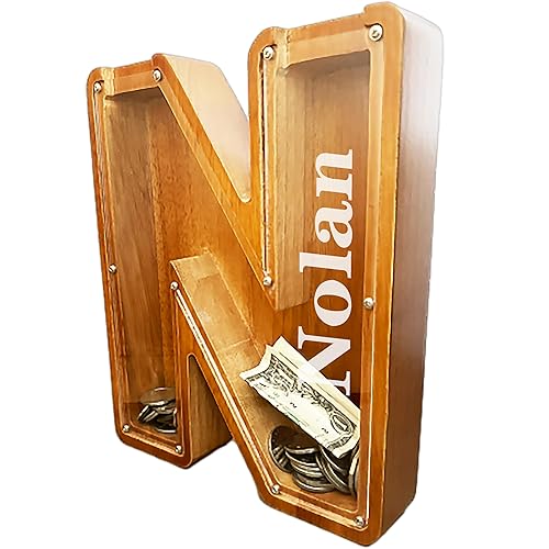 Vista 113 de Personalized Wooden Alphabet Piggy Bank-Kids Piggy Bank-Boys Girls Piggy Bank-Coin Piggy Bank-Bank-Can be Used as Christmas-Birthday Gift-Kids Gift