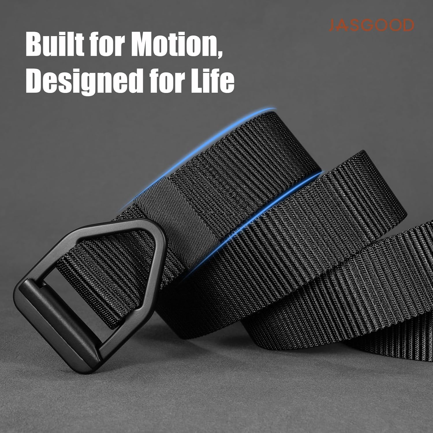 JASGOOD Tactical Heavy Duty Reinforced Nylon Belt for Men Adjustable Military Webbing Belt Strap with Metal Buckle - Image 6