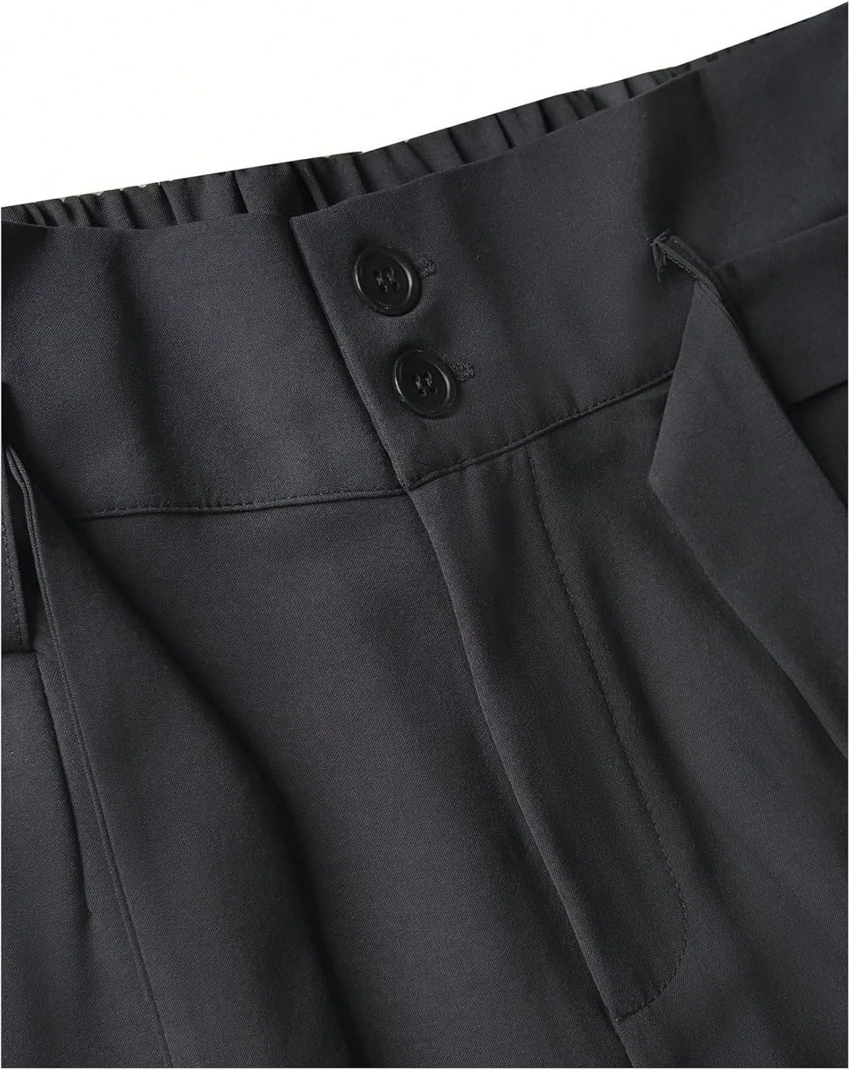 GORGLITTER Men's Casual Wide Leg Pleated Dress Pants Elastic High Waisted Baggy Streetwear Trousers Business Casual - Image 5