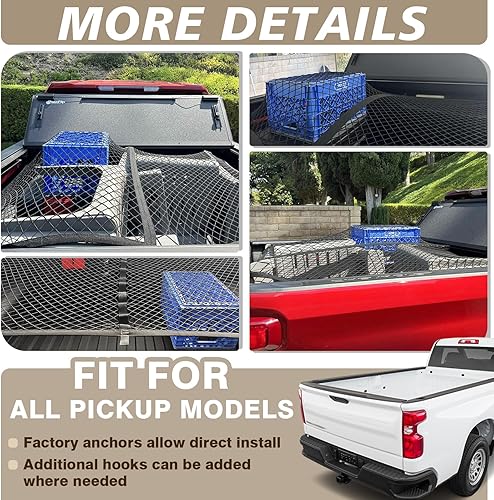 Miniatura 17 de Muslogy Red de carga para maletero estilo sobre compatible con Toyota RAV4 2013-2018, accesorios personalizados, organizador de maletero mejorado