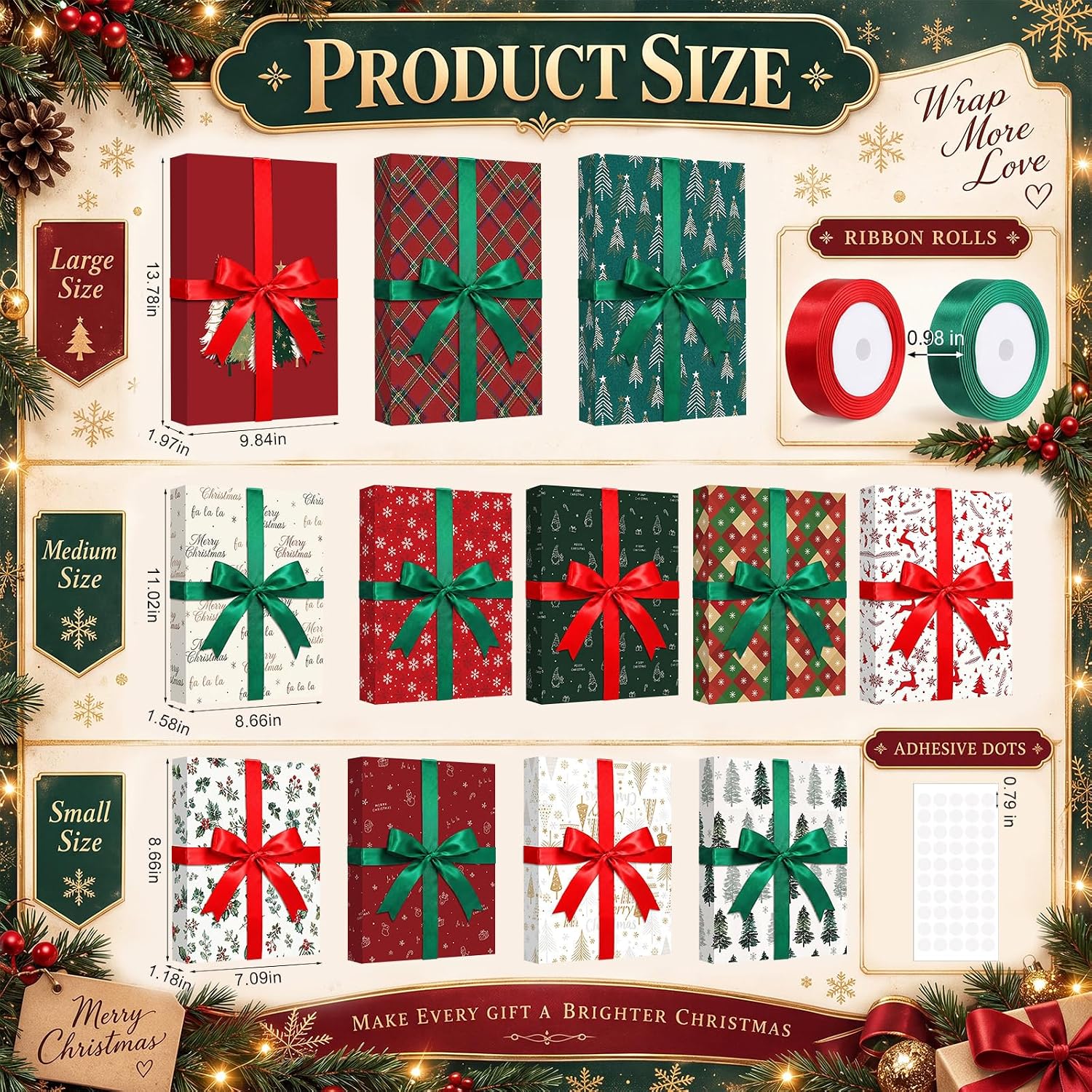Feifeiya 12 Pcs Christmas Wall Decorations Gift Box DIY Photo Backdrop image 2