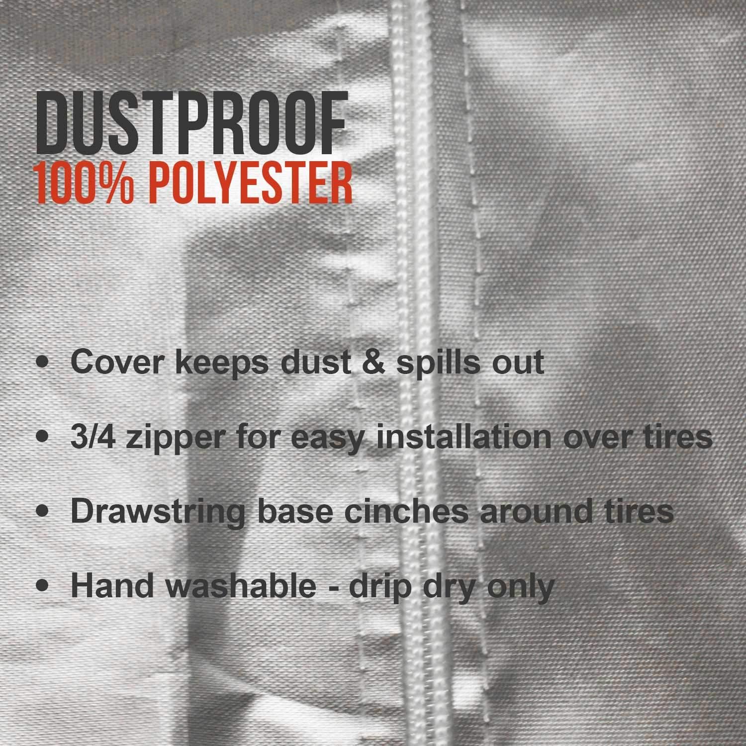 TCP Global Dustproof Polyester Tire Cover with Drawstring for up to Four 32" Tires