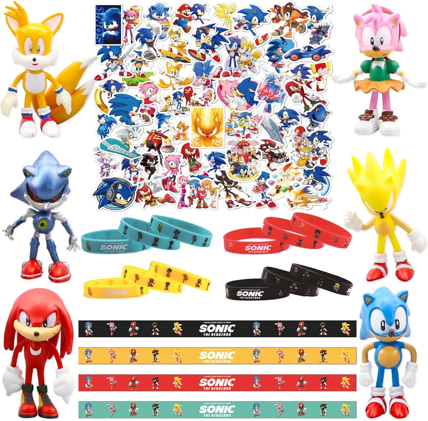 68 Piezas Sonic Decoracion Tarta, Decoración Tarta Cumpleaños Sonic, Figuras Decoracion Tarta Sonic Para Decoraciones De Fiesta De Cumpleaños Para Niños y niñas