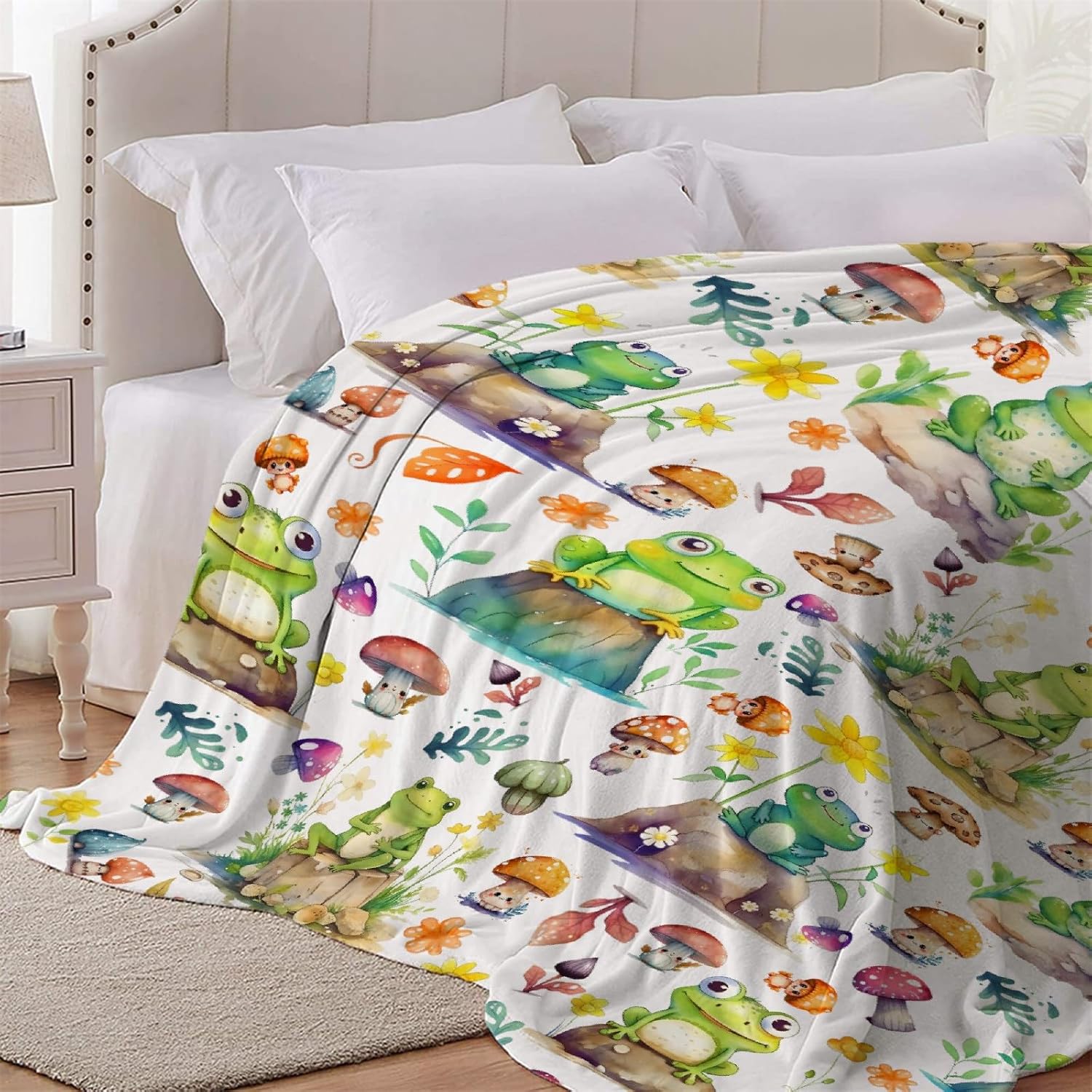 Frog Blanket Gifts Super Soft Lightweight Flannel Blankets Throw for Kids, Adult, Suitable for Couch, Sofa, Bed, Camping, Travel All Seasons 50"x60" for Teen