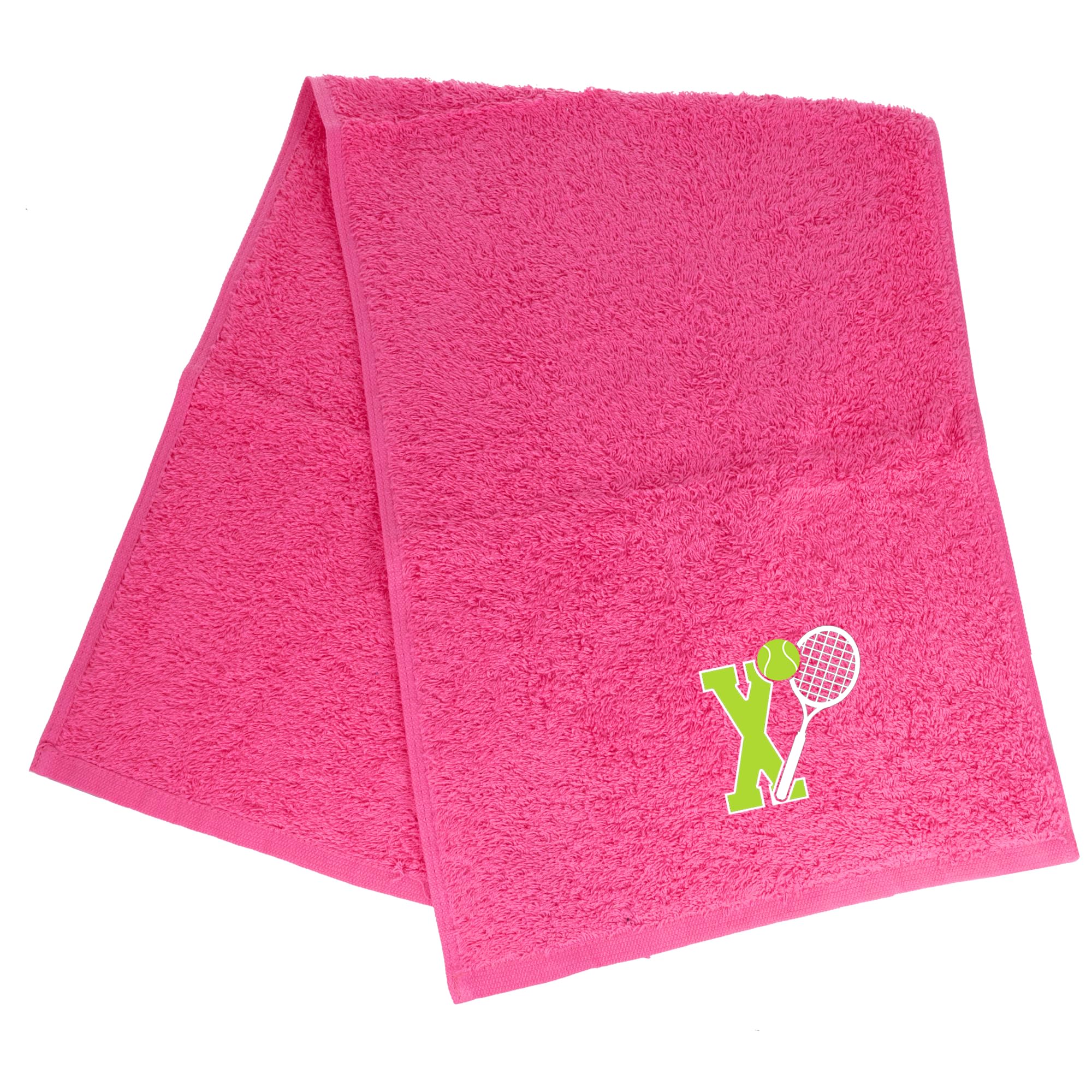 Always Looking Good Tennis Towel with Monogrammed Embroidery Initial Gift for Men & Women, Training Accessory Gift, Gym Towel Present for Tennis Players Birthday, Retirement, Christmas - Pink, X