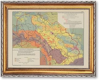 Vintage Framed Map of Silesia Canvas Print Oil Paintings Reproduction World Classics,Retro Artwork,Geopolitical Wall Art, Geographical Poster, Painting, Wall Decor for Office, Dorm Room, Apartment (Retro Framed,12L"x16W")