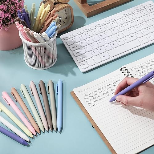 Miniatura 4 de Crtiin 50 bolígrafos de tinta de gel a granel, tinta negra de 0.020 in, punta fina, retráctil, suministros de oficina para profesores, servidores,