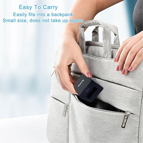 Miniatura 7 de Suptig Cargador de batería, carga de batería para Gopro Hero 8, Hero 7, 6, 5, pantalla LCD de nivel de batería.