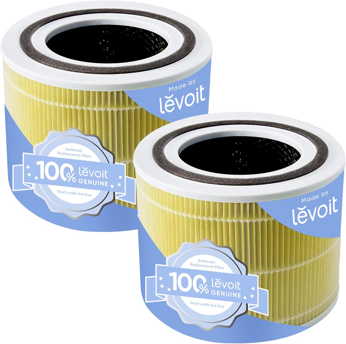 Levoit Core 300-P Air Purifier Pet Allergy Replacement Filter, 2 Pack | Genuine Core300S-P Filters, Supports HEPA Sleep Mode, High-Efficiency Activated Carbon, Core 300-RF-PA, Yellow