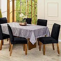 Kit com 6 Capas de Cadeira Jantar Lisa em Veludo Splendore Ajustável com Elástico - Tecido Suede Protetor Para Cozinha Toque Macio Aveludado (Preto)