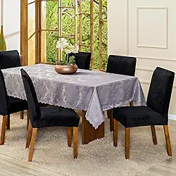 Kit com 6 Capas de Cadeira Jantar Lisa em Veludo Splendore Ajustável com Elástico - Tecido Suede Protetor Para Cozinha Toque Macio Aveludado (Preto)