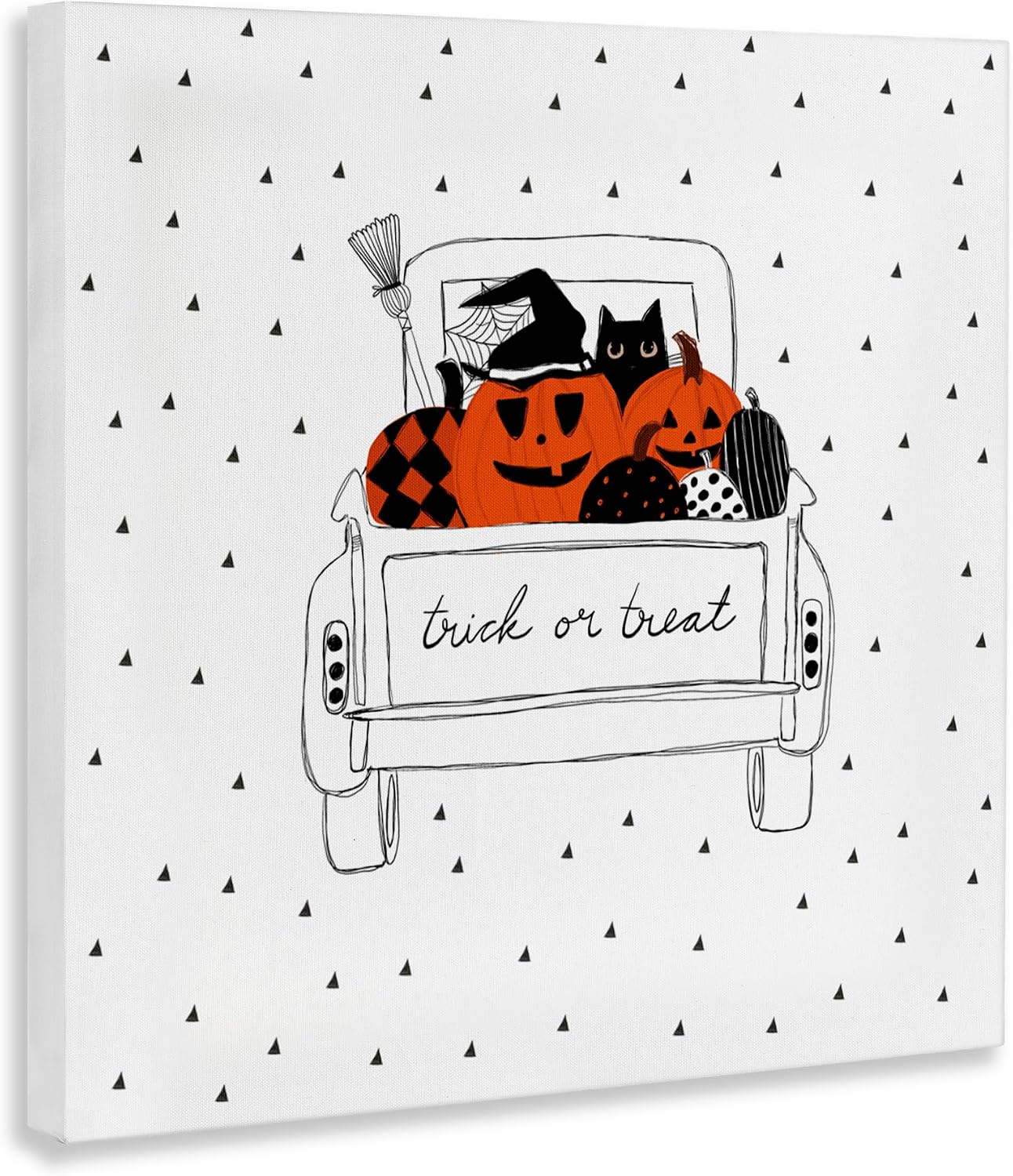 Trick or Treat Truck Pumpkin, 36 x 36 Inch Canvas Wall Art