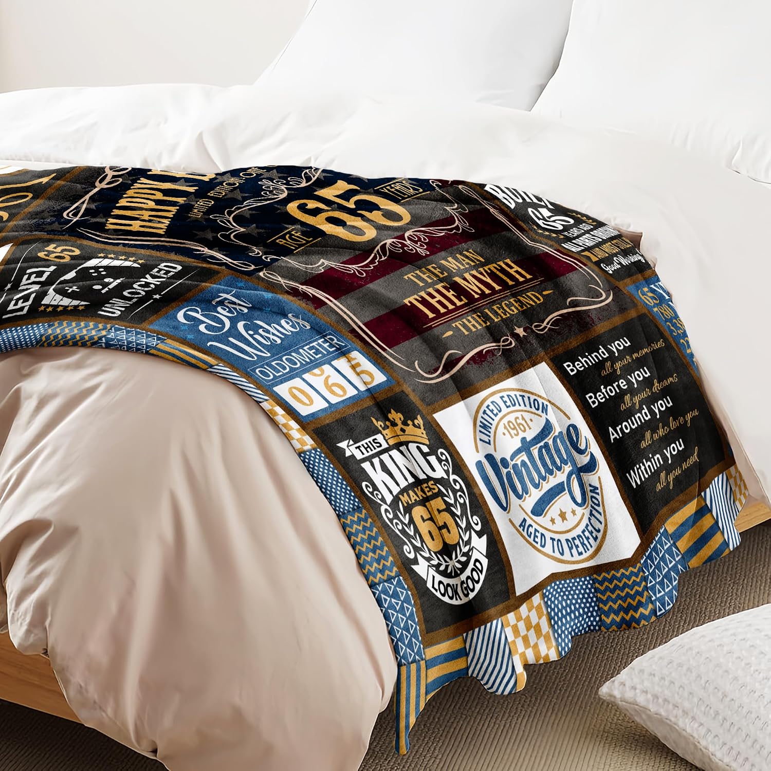 65th Birthday Gifts for Men - 1961 Birthday Gifts for 65 Year Old Man - 65 Year Old Birthday Gifts Men - 65th Birthday Gift Ideas Blanket 60" x 50" image 5