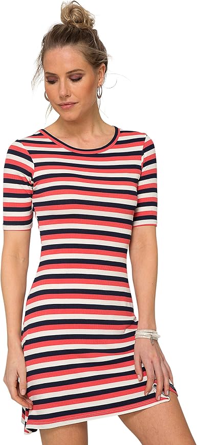 Vestido evasé con piezas de guipur Venca - Venca - 038375