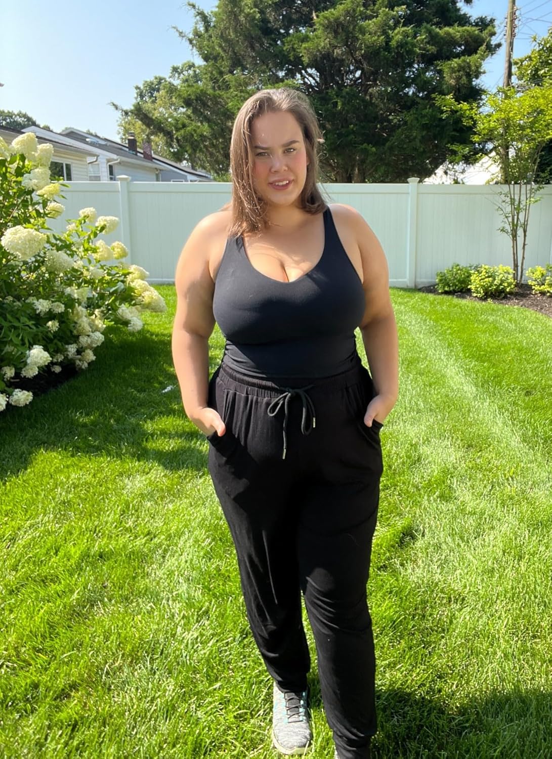 COOTRY Women's Plus Size Lounge Yoga Pants Loose Comfy Casual Joggers Drawstring with Pockets - Image 3