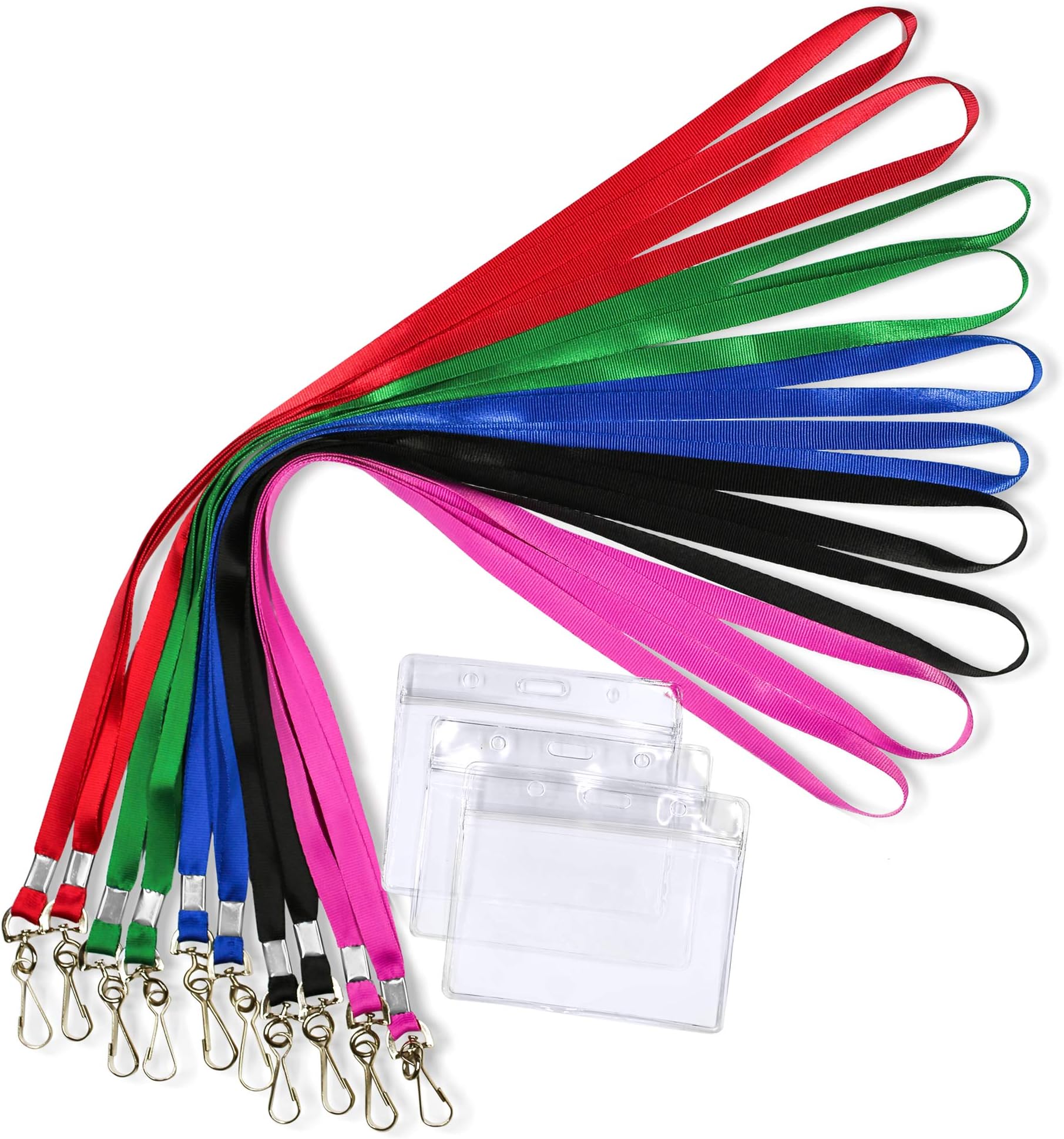 Durably Woven Lanyards & Horizontal ID Badge Holders ~Premium Quality, Waterproof & Dustproof ~ for Moms, Teachers, Tours, Events, Businesses, Cruises & More (25 Pack, Mixed) by Stationery King