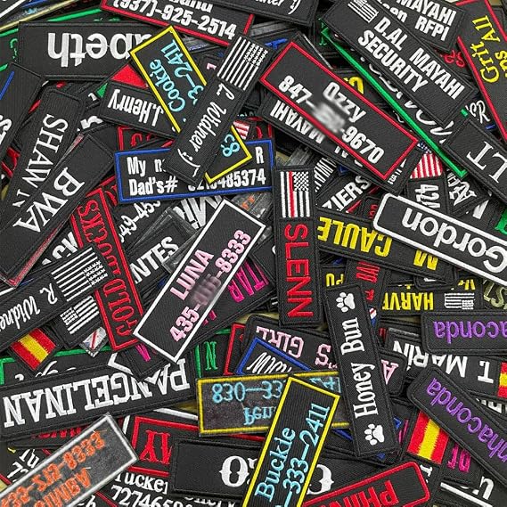 2pc Embroidery Morale Patch - Customizable Text, Personalized Army Patches for Clothes, Jackets, Backpacks, Hats - Hook Fasteners/Iron on