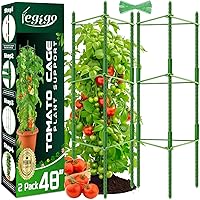 Vista 1 de Legigo Paquete de 2 jaulas de tomate para soporte de plantas de jardín, estacas de jardín de hasta 48 pulgadas, enrejado de tomate para plantas