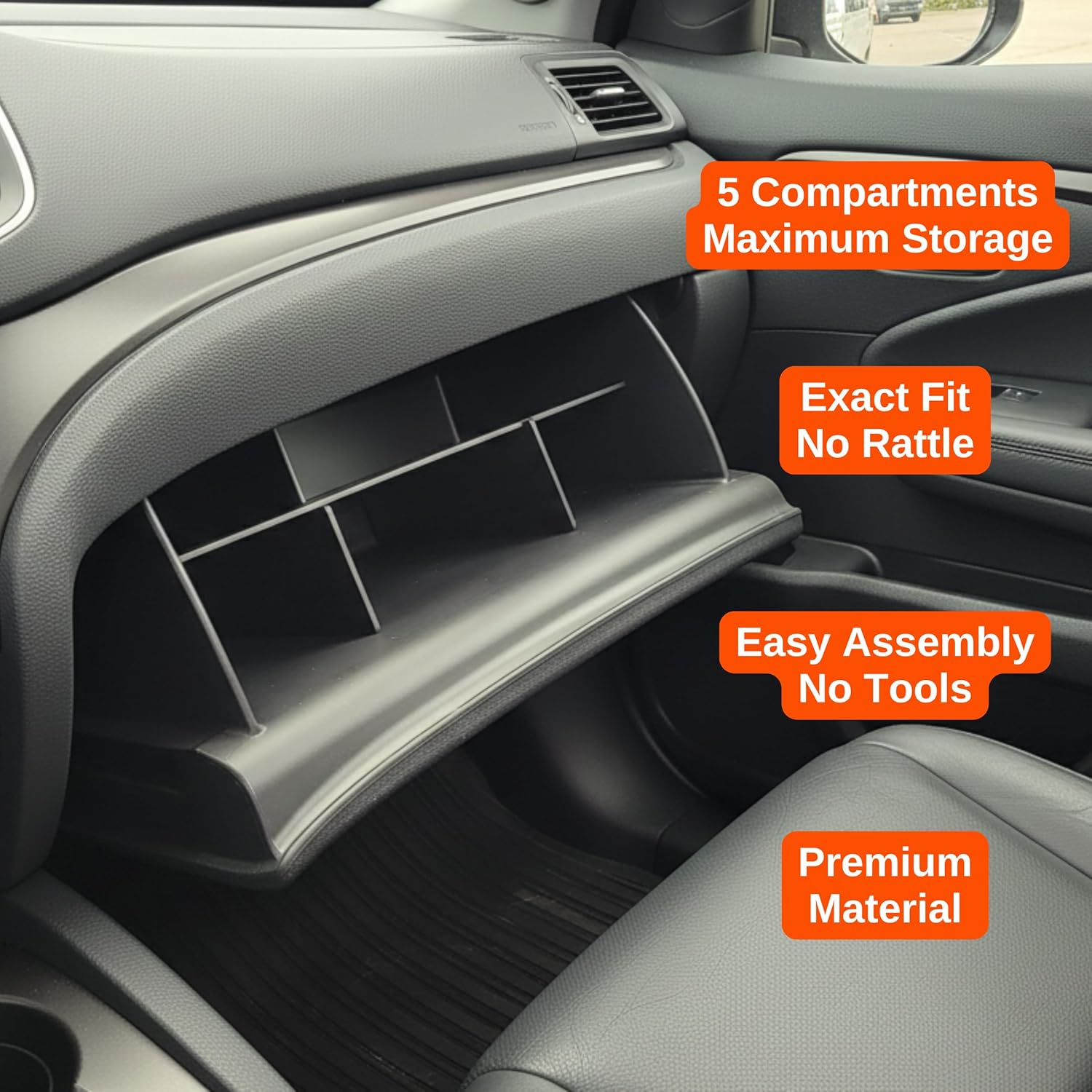 Vehicle OCD – Center Console Divider and Glove Box Organizer for Honda Pilot (2016-2022), Ridgeline (2017-2023), and Passport (2017-2023) – Made in USA – SLX516