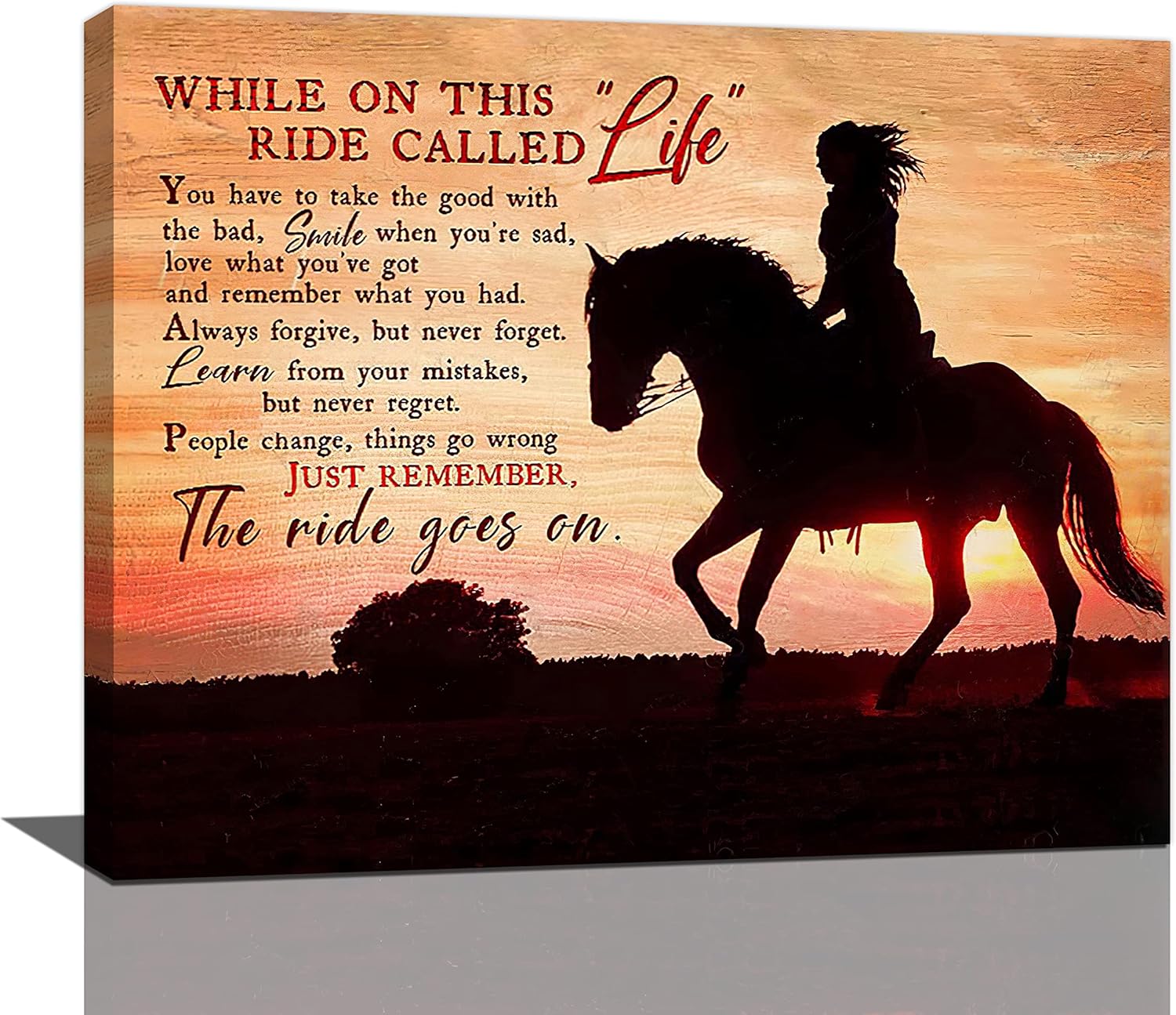 Farmhouse Western Horse Wall Art Decor Rustic Cowgirl